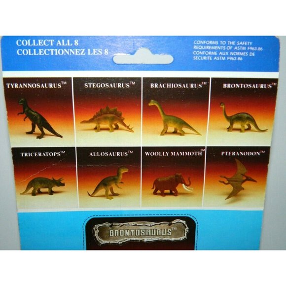 Lot 3 VTG 1988 FUNRISE Authentic Dinosaur Collection Plastic Figure BRONTOSAURUS - Picture 3 of 7